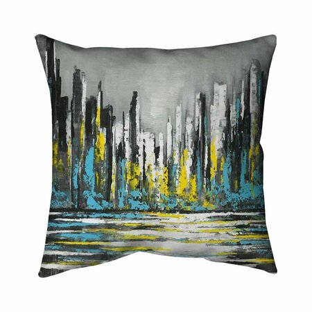 BEGIN HOME DECOR 26 x 26 in. Abstract Blue Skyline-Double Sided Print Indoor Pillow 5541-2626-CI335